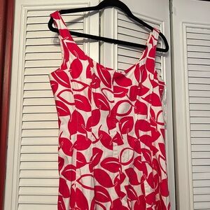 Jones Wear Floral Dress pink white sleeveless size 8